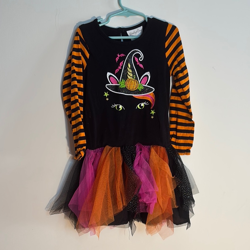 Emily Rose Black and Orange Casual Dress with Tulle Skirt Halloween 🎃